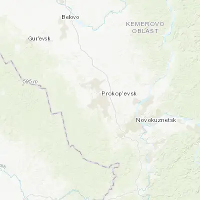 Map showing location of Prokop’yevsk (53.905900, 86.719000)