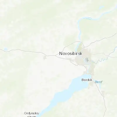Map showing location of Prokudskoye (55.008900, 82.457400)