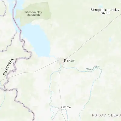 Map showing location of Pskov (57.813600, 28.349600)