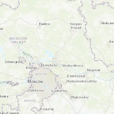 Map showing location of Pushkino (56.017220, 37.866670)