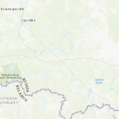 Map showing location of Pustoshka (56.335470, 29.369010)