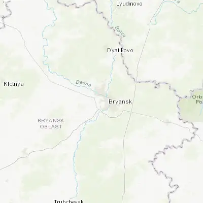 Map showing location of Putëvka (53.258330, 34.287780)