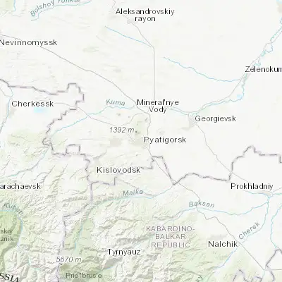 Map showing location of Pyatigorsk (44.048610, 43.059440)