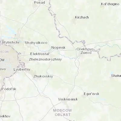 Map showing location of Rakhmanovo (55.744010, 38.611240)