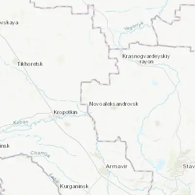 Map showing location of Rasshevatskaya (45.574800, 41.034960)