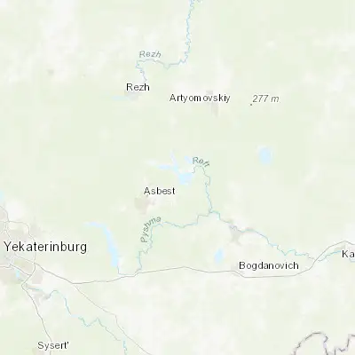 Map showing location of Reftinskiy (57.090130, 61.676920)