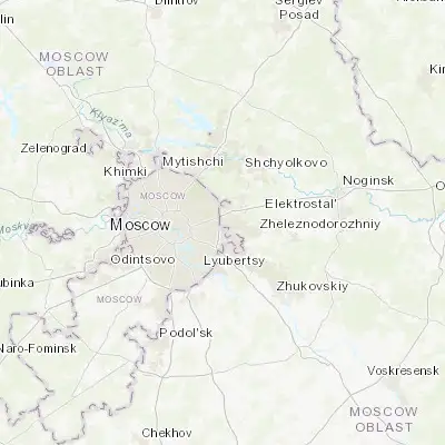 Map showing location of Reutov (55.761110, 37.857500)