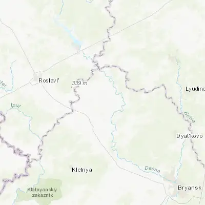 Map showing location of Rognedino (53.801470, 33.557600)