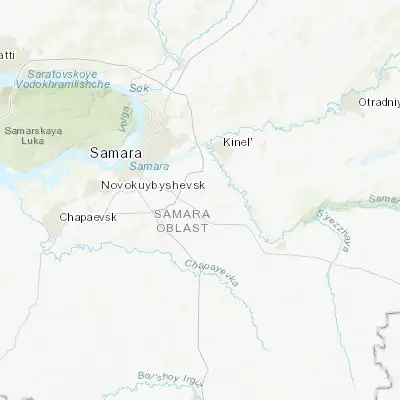 Map showing location of Roschinskiy (53.051110, 50.496670)