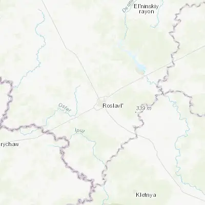 Map showing location of Roslavl’ (53.952780, 32.863890)
