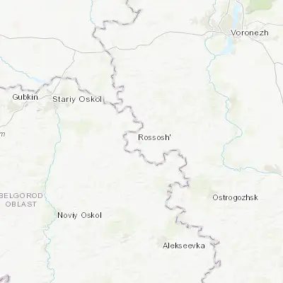 Map showing location of Rossosh’ (51.120900, 38.511600)