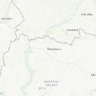 Map showing location of Rtishchevo (52.260410, 43.787450)