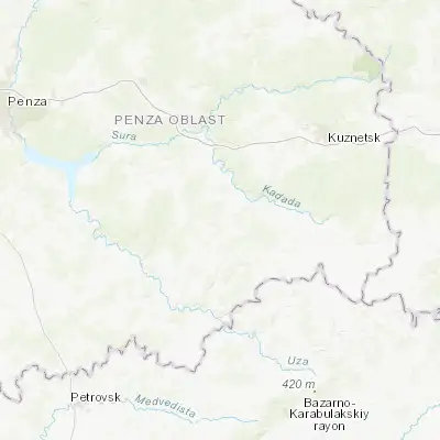 Map showing location of Russkiy Kameshkir (52.859550, 46.088610)