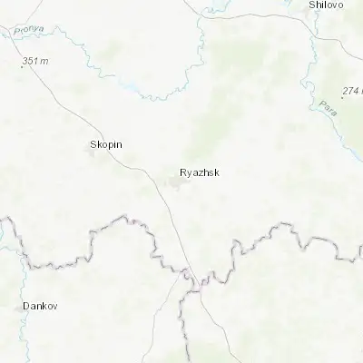 Map showing location of Ryazhsk (53.703800, 40.110900)