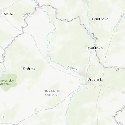 Map showing location of Rzhanitsa (53.428440, 33.922970)