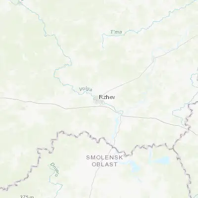 Map showing location of Rzhev (56.262410, 34.328170)