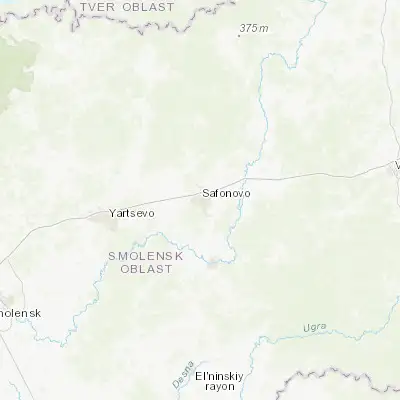 Map showing location of Safonovo (55.110870, 33.232920)