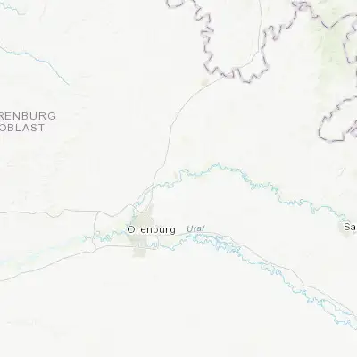 Map showing location of Sakmara (51.984380, 55.333800)