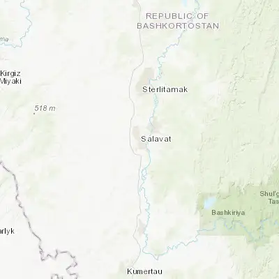 Map showing location of Salavat (53.383650, 55.907730)