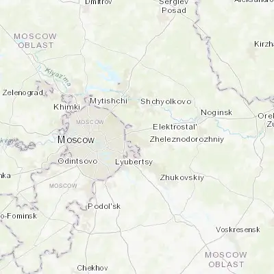 Map showing location of Saltykovka (55.766790, 37.935330)
