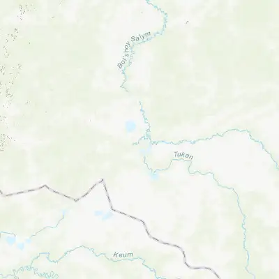 Map showing location of Salym (60.062500, 71.478890)