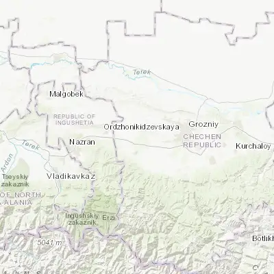Map showing location of Samashki (43.289350, 45.297860)
