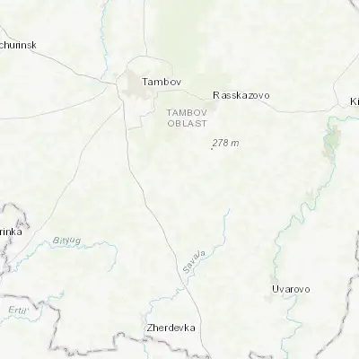 Map showing location of Satinka (52.379230, 41.681920)
