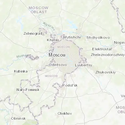 Map showing location of Semënovskoye (55.683330, 37.550000)