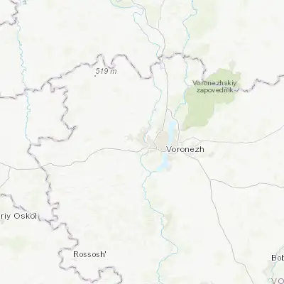 Map showing location of Semiluki (51.682100, 39.030200)