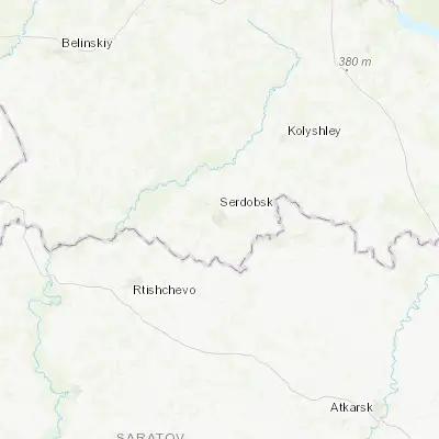 Map showing location of Serdobsk (52.458610, 44.216890)