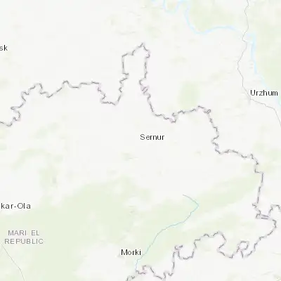 Map showing location of Sernur (56.933330, 49.153610)