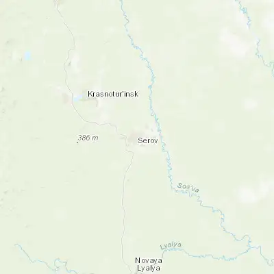 Map showing location of Serov (59.603340, 60.578700)