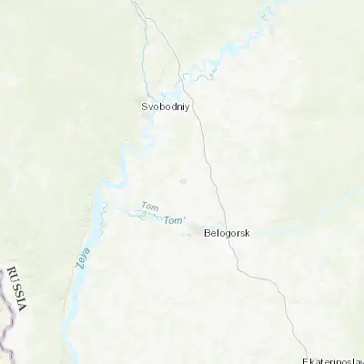 Map showing location of Seryshevo (51.093910, 128.382580)