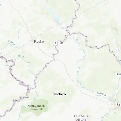 Map showing location of Seshcha (53.736100, 33.338700)
