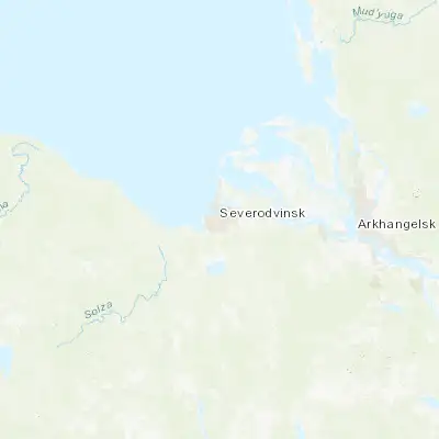 Map showing location of Severodvinsk (64.563500, 39.830200)