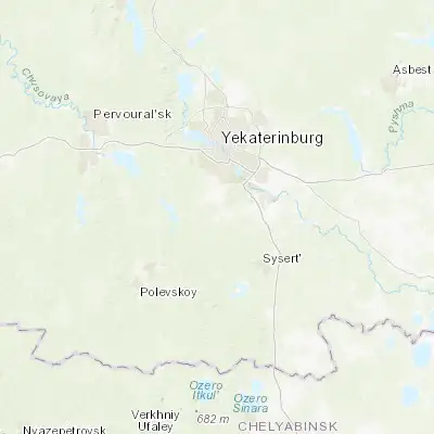 Map showing location of Shabrovskiy (56.635970, 60.580650)