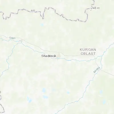 Map showing location of Shadrinsk (56.085200, 63.633500)