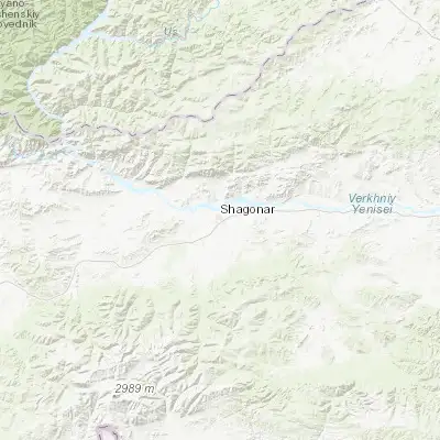 Map showing location of Shagonar (51.534000, 92.931640)