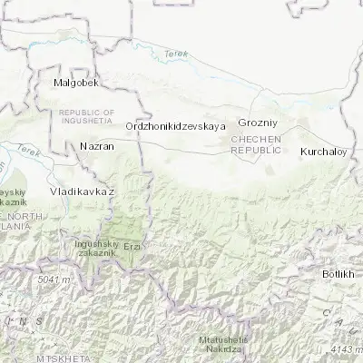 Map showing location of Shalazhi (43.094760, 45.358980)