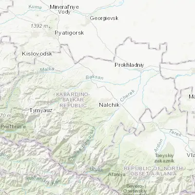 Map showing location of Shalushka (43.532500, 43.566110)