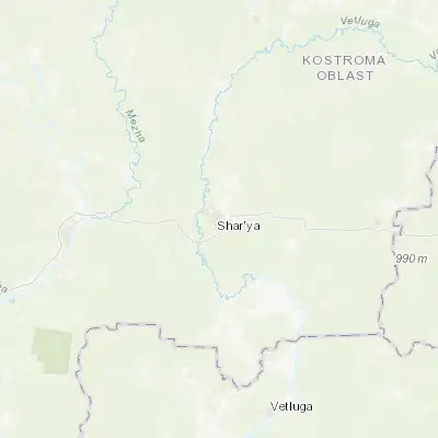 Map showing location of Shar’ya (58.369090, 45.515580)