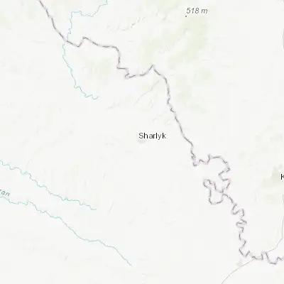 Map showing location of Sharlyk (52.916670, 54.750000)
