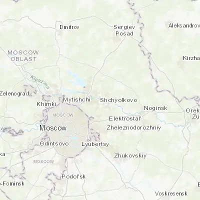 Map showing location of Shchelkovo (55.924970, 37.972180)