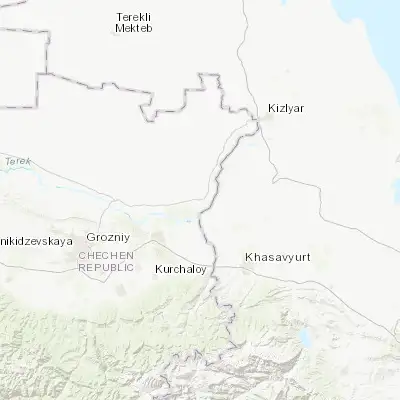 Map showing location of Shëlkovskaya (43.508040, 46.340160)