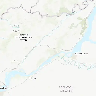 Map showing location of Shikhany (52.117760, 47.198600)