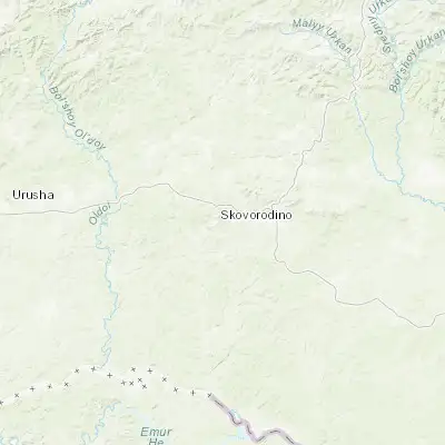 Map showing location of Skovorodino (53.984730, 123.940300)