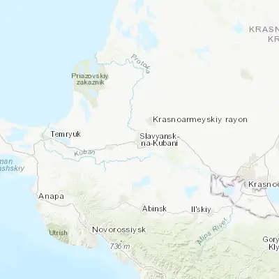 Map showing location of Slavyansk-na-Kubani (45.255800, 38.125600)