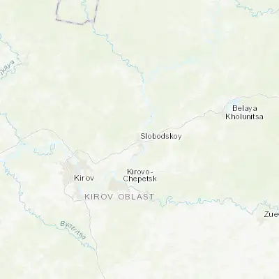 Map showing location of Slobodskoy (58.732220, 50.177220)