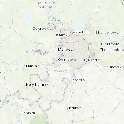 Map showing location of Solntsevo (55.637110, 37.381150)
