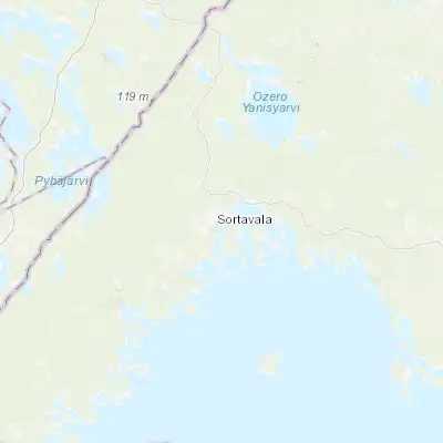 Map showing location of Sortavala (61.712330, 30.709530)